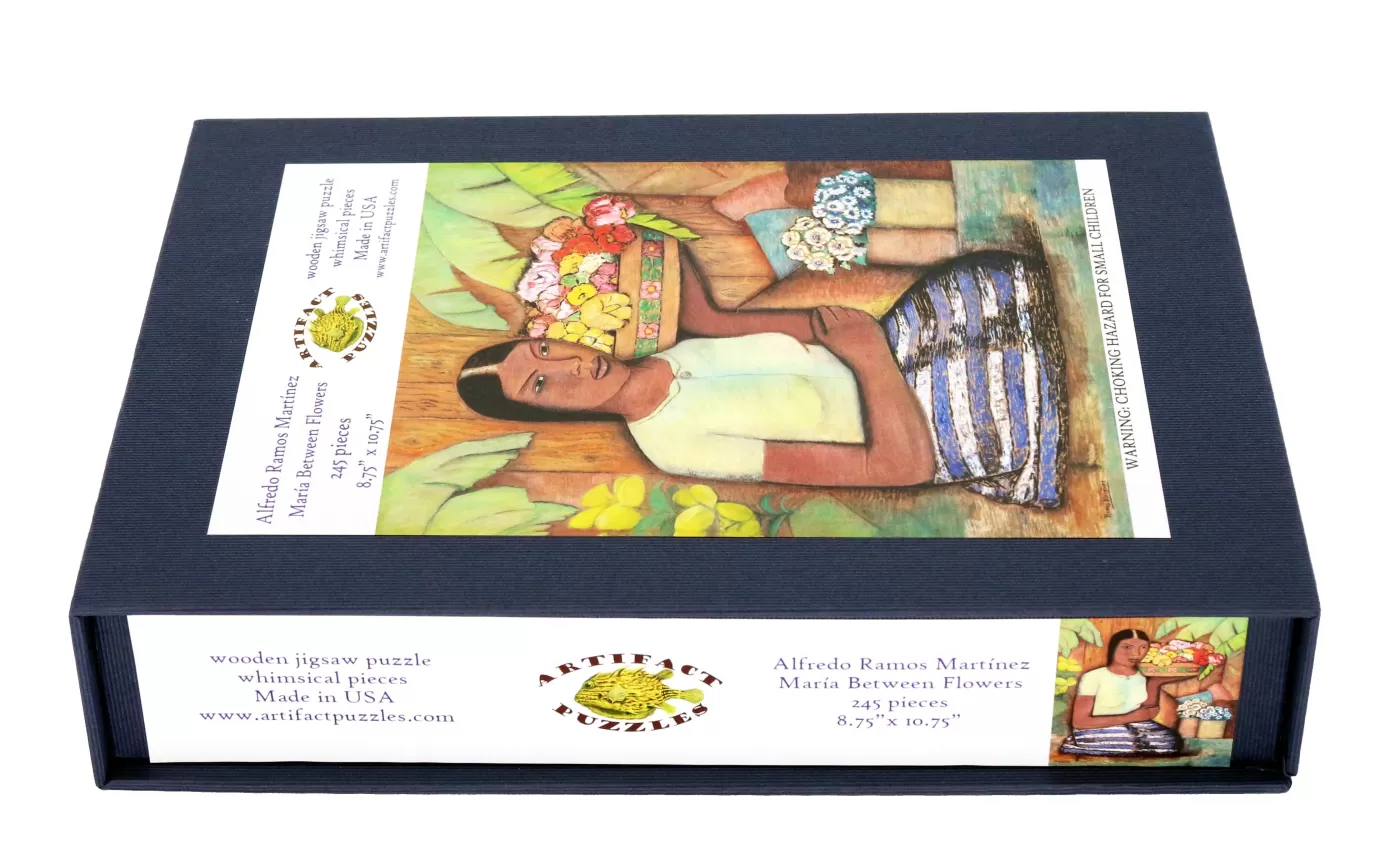 - Alfredo Ramos Martinez Maria Between Flowers Wooden Jigsaw Puzzle<Artifact Puzzles Store
