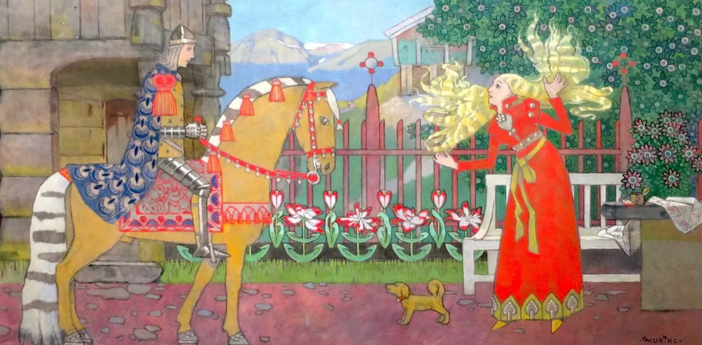 - Gerhard Munthe The Princess And The Knight Wooden Jigsaw Puzzle<Artifact Puzzles Best