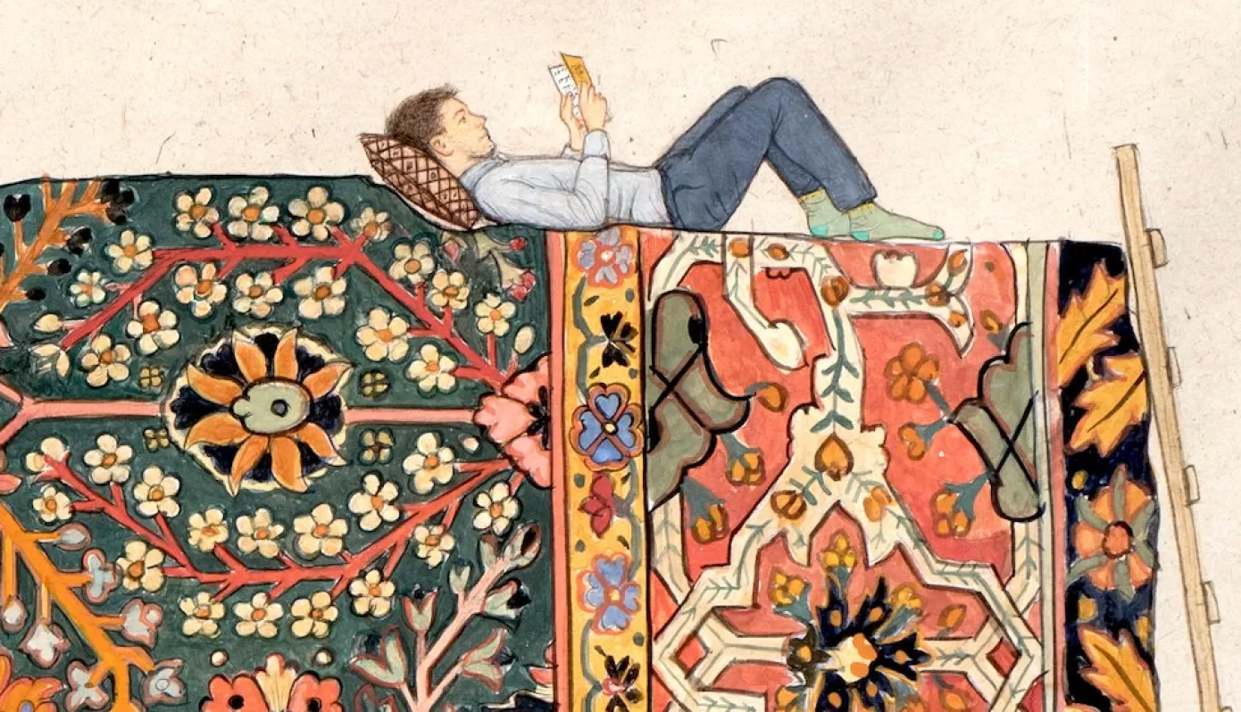 - Jethro Buck Reading On The Carpet Of Paradise Wooden Jigsaw Puzzle<Artifact Puzzles Clearance