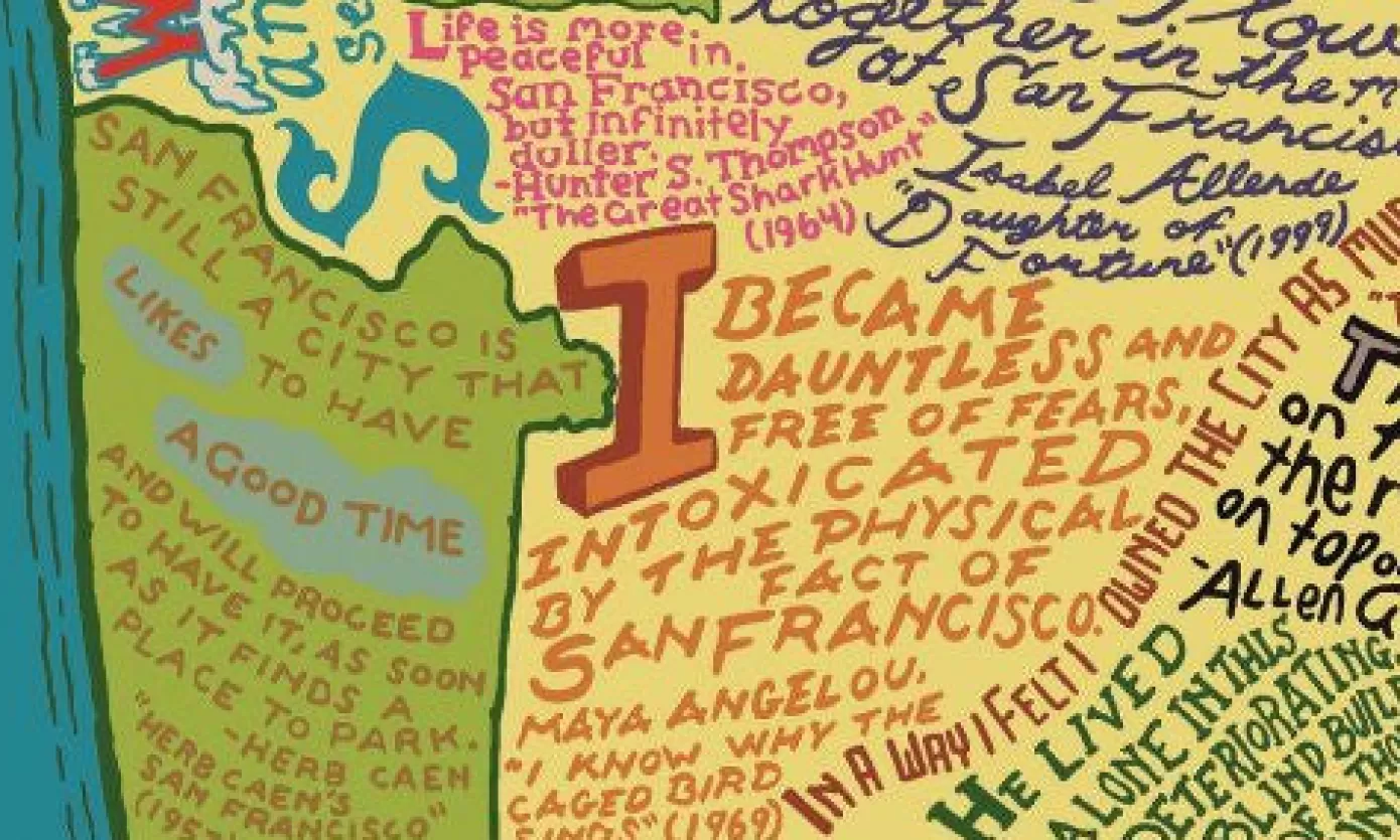 - San Francisco Literary Map Wooden Jigsaw Puzzle<Artifact Puzzles Outlet