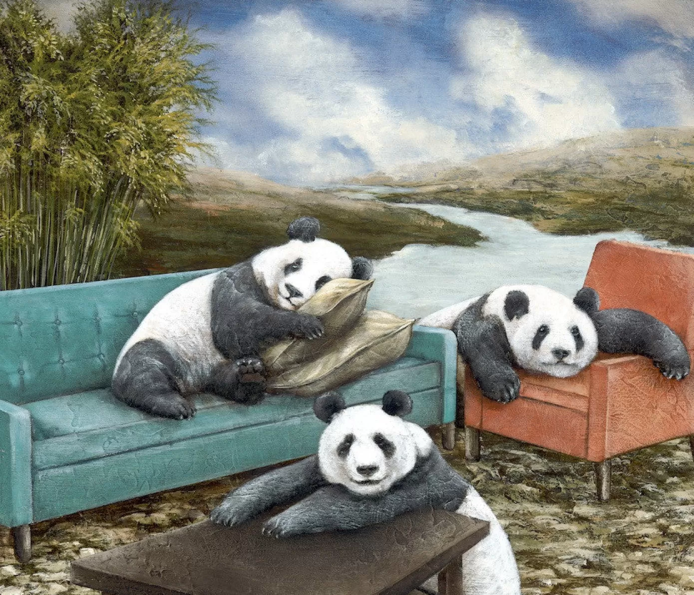 - Tyson Grumm Slacking Pandas Wooden Jigsaw Puzzle Puzzle<Artifact Puzzles Cheap