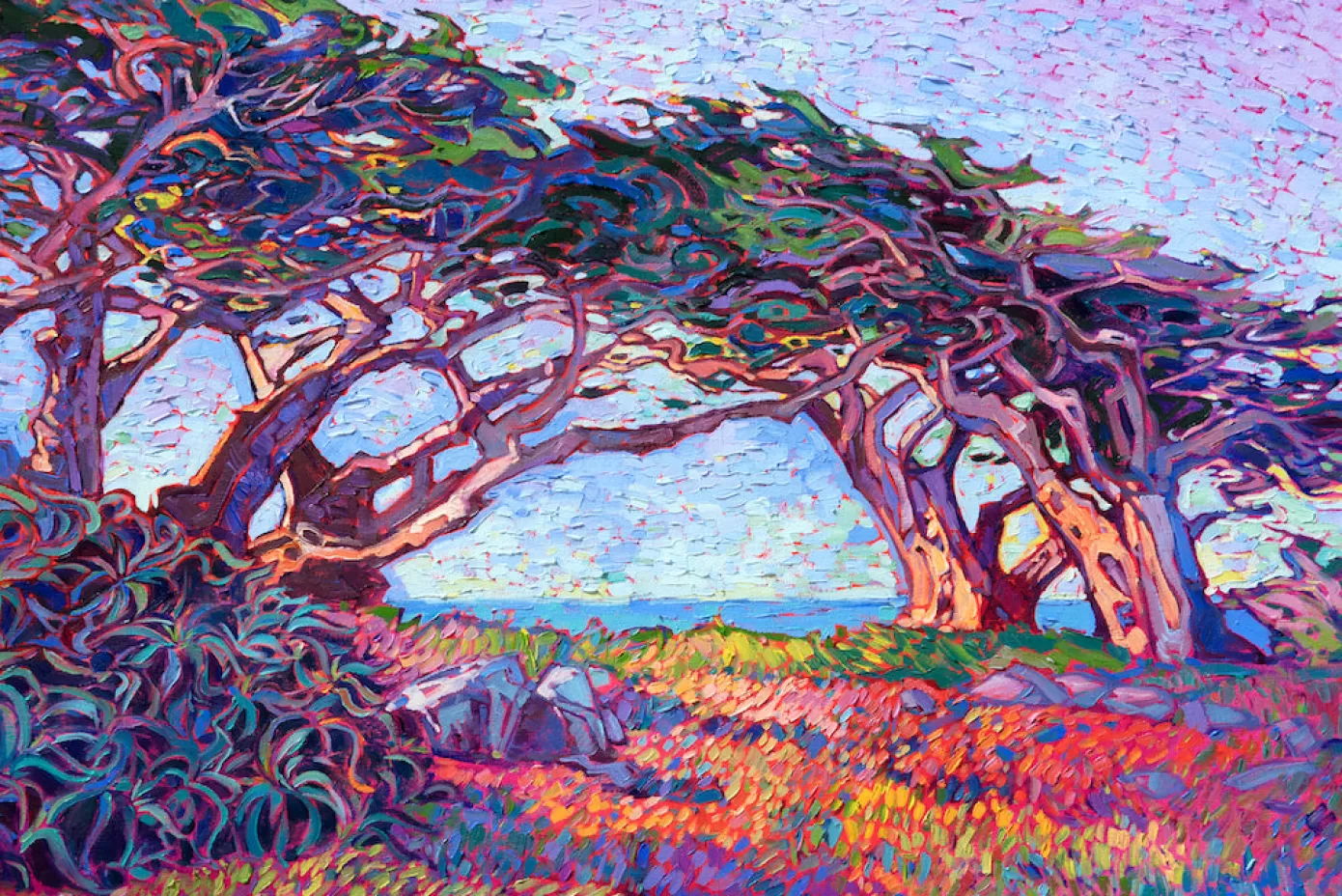 Ecru Puzzles - Erin Hanson Cypress Lights Wooden Jigsaw Puzzle<Artifact Puzzles Cheap