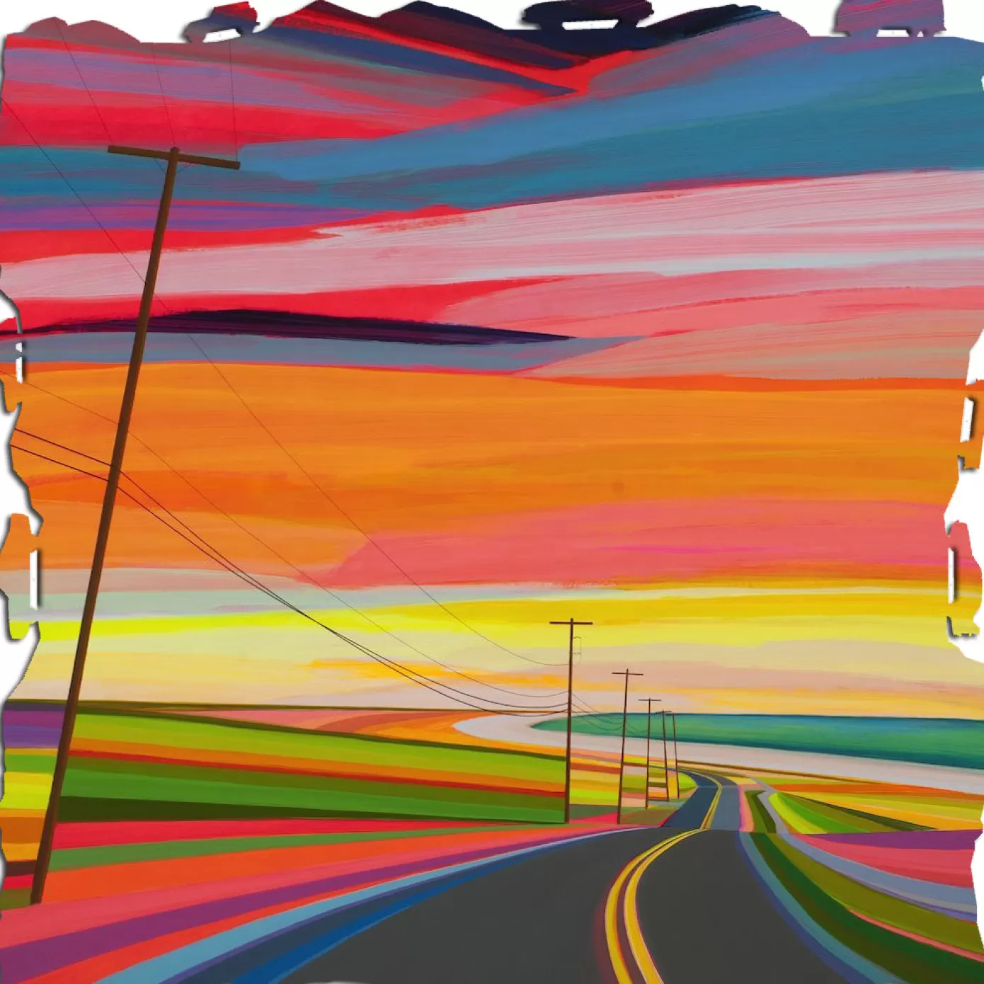 Ecru Puzzles - Grant Haffner Sunset On Old Montauk Highway Wooden Jigsaw Puzzle<Artifact Puzzles Best