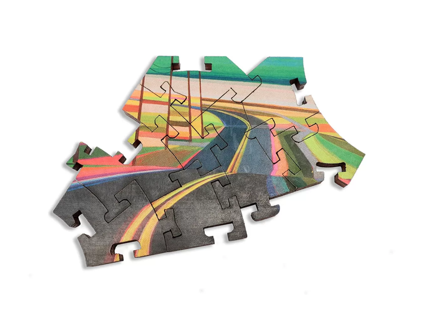 Ecru Puzzles - Grant Haffner Sunset On Old Montauk Highway Wooden Jigsaw Puzzle<Artifact Puzzles Best