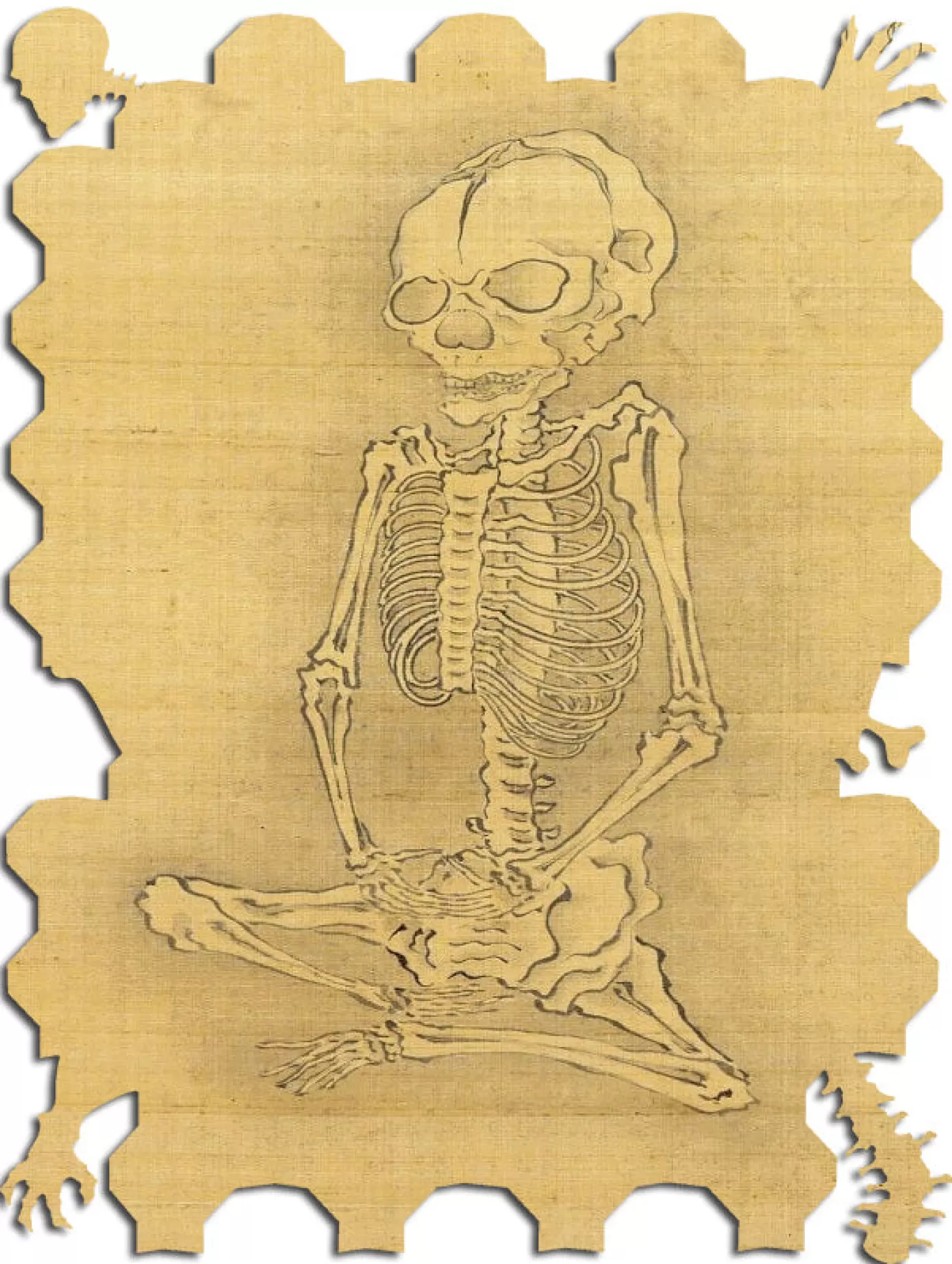 Ecru Puzzles - Ryoko Meditating Skeleton Wooden Jigsaw Puzzle<Artifact Puzzles Shop