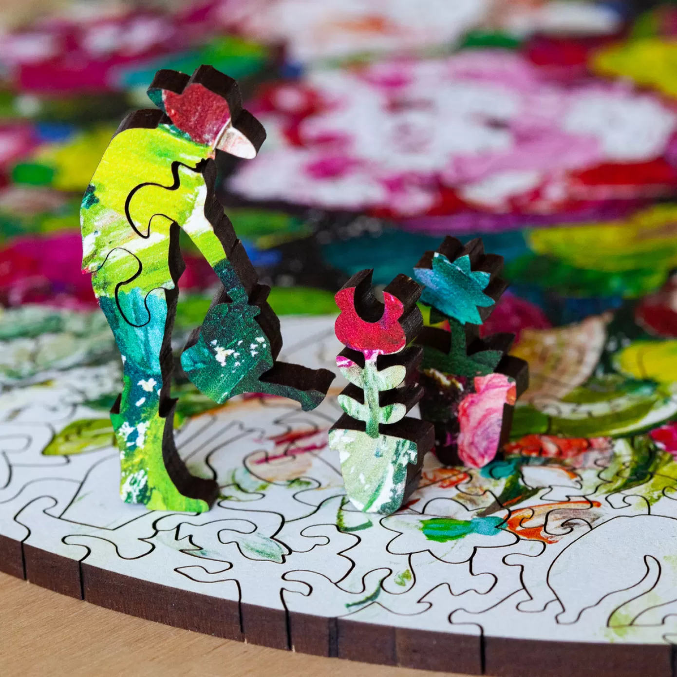 Stumpcraft Puzzles - Melissa Mckinnon Bursting Blooms Wooden Jigsaw Puzzle<Artifact Puzzles Outlet