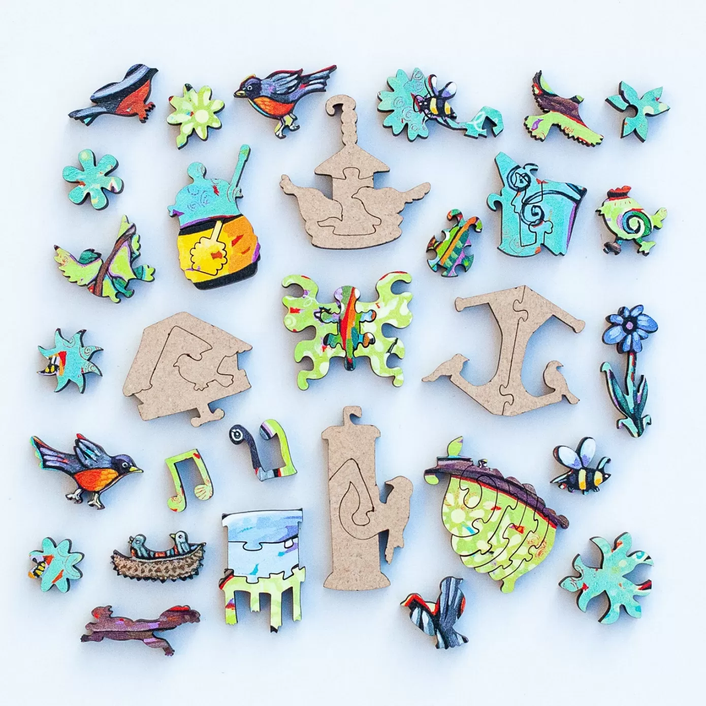 Stumpcraft Puzzles - Pam Weber Birds And Bees Quadtych Wooden Jigsaw Puzzles<Artifact Puzzles Hot